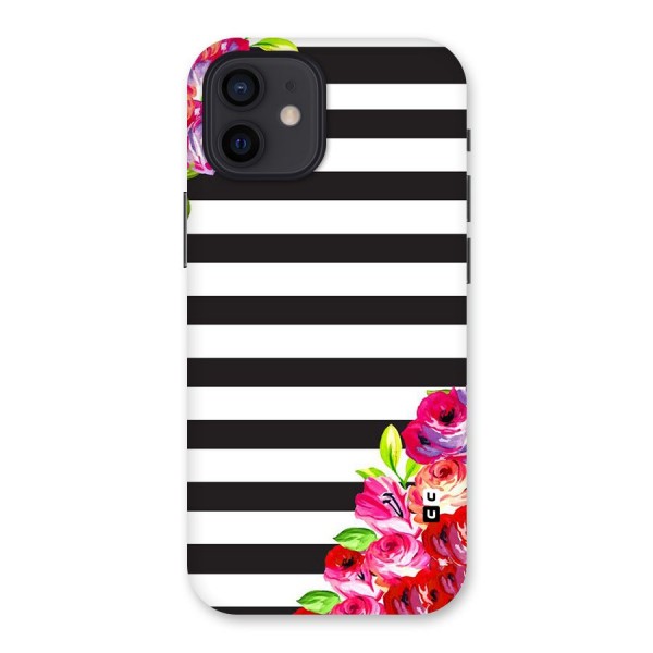 Floral Stripes Back Case for iPhone 12