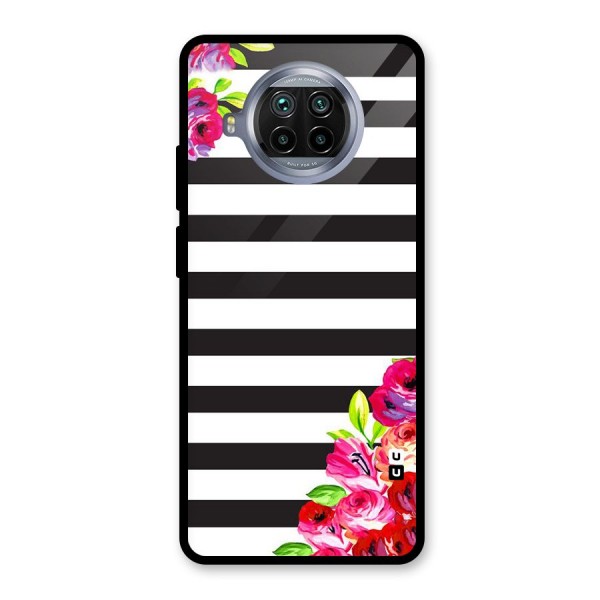 Floral Stripes Glass Back Case for Mi 10i