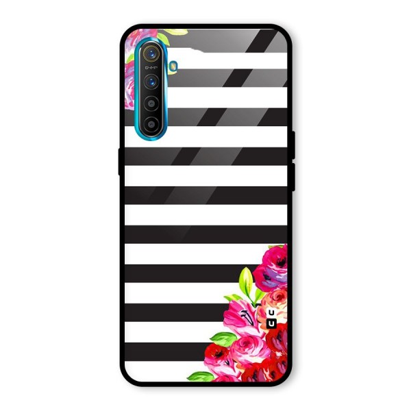 Floral Stripes Glass Back Case for Realme XT