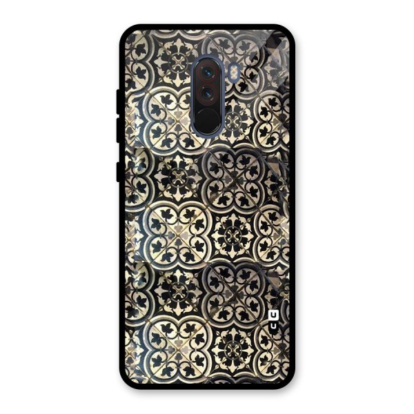 Floral Tile Glass Back Case for Poco F1