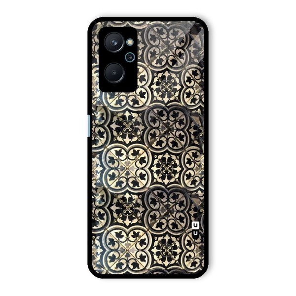 Floral Tile Glass Back Case for Realme 9i