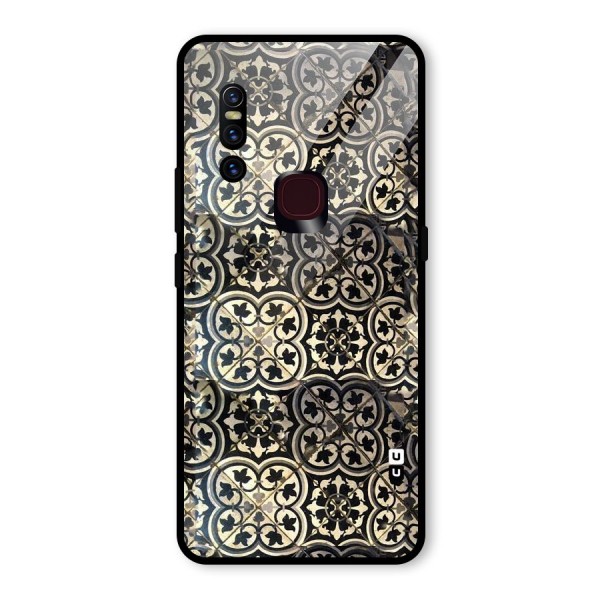 Floral Tile Glass Back Case for Vivo V15