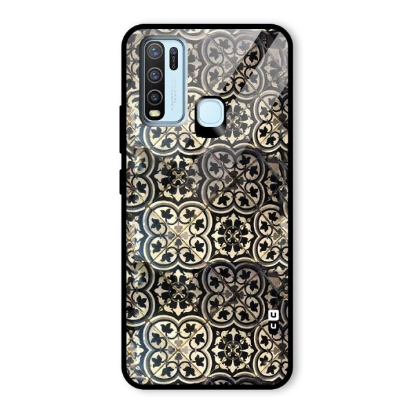 Floral Tile Glass Back Case for Vivo Y30