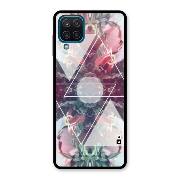 Floral Triangle Glass Back Case for Galaxy A12