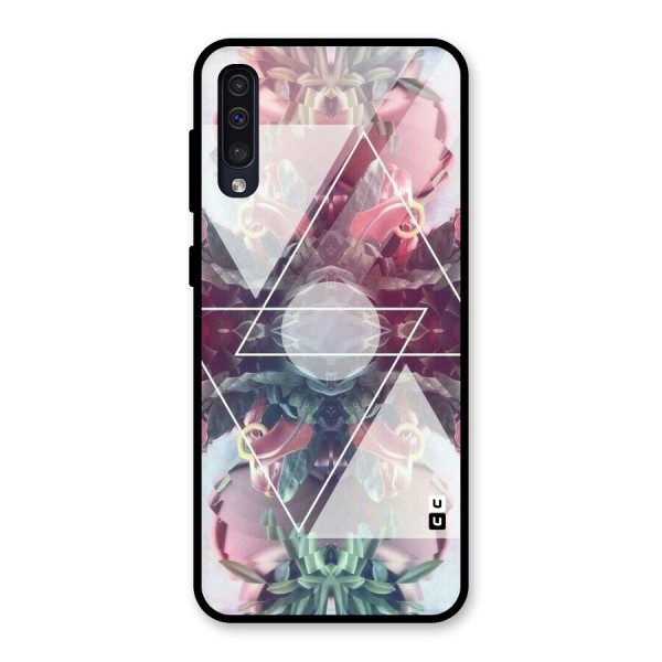 Floral Triangle Glass Back Case for Galaxy A50s