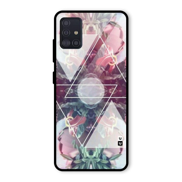 Floral Triangle Glass Back Case for Galaxy A51