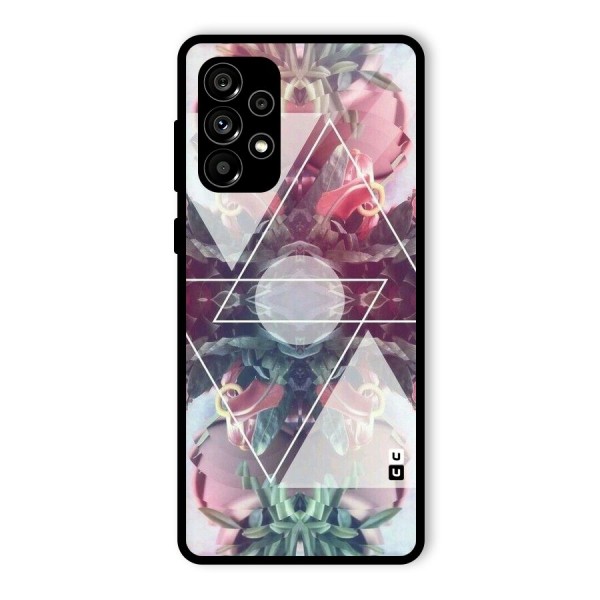 Floral Triangle Glass Back Case for Galaxy A73 5G