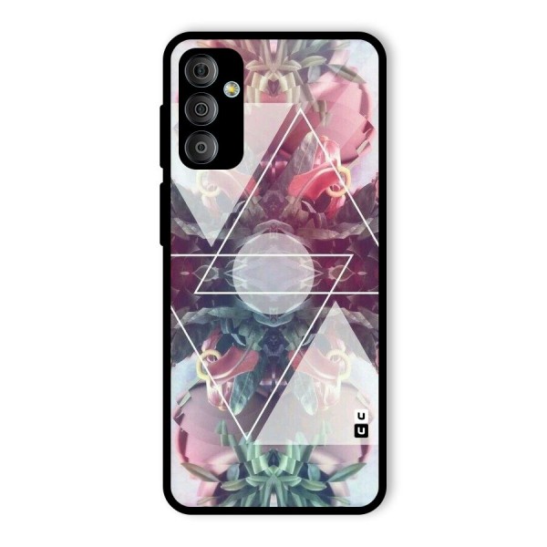 Floral Triangle Glass Back Case for Galaxy F23