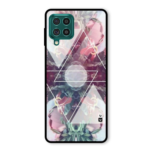 Floral Triangle Glass Back Case for Galaxy F62