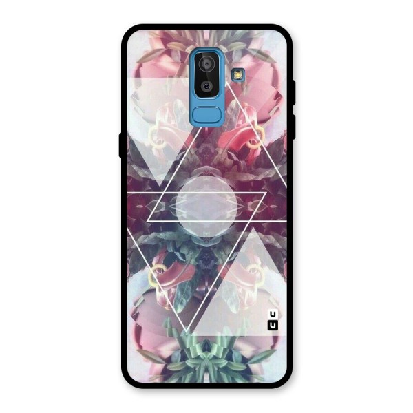 Floral Triangle Glass Back Case for Galaxy J8