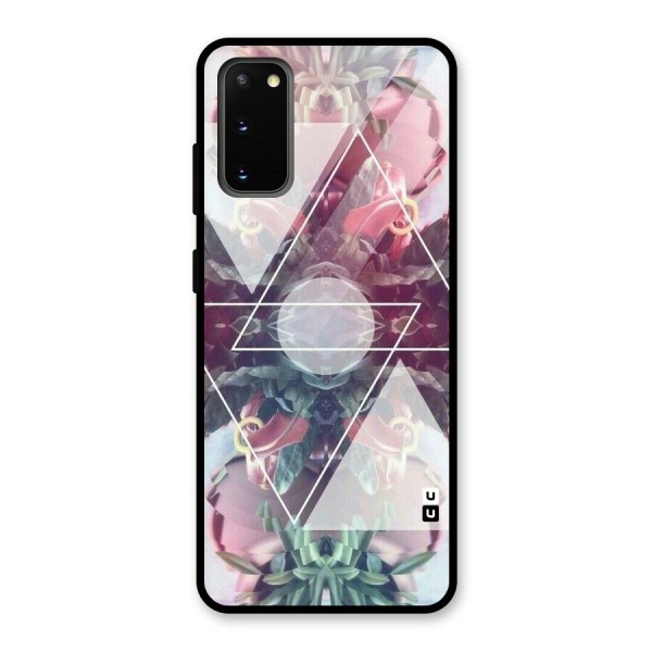 Floral Triangle Glass Back Case for Galaxy S20