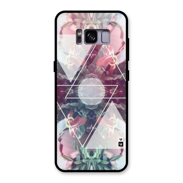 Floral Triangle Glass Back Case for Galaxy S8