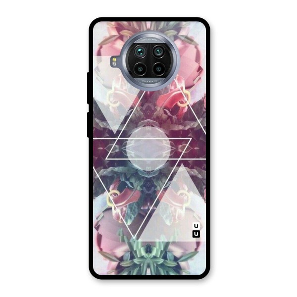 Floral Triangle Glass Back Case for Mi 10i