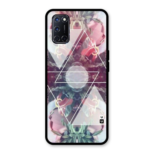 Floral Triangle Glass Back Case for Oppo A52