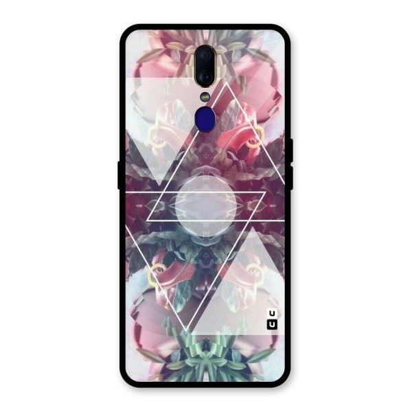 Floral Triangle Glass Back Case for Oppo F11