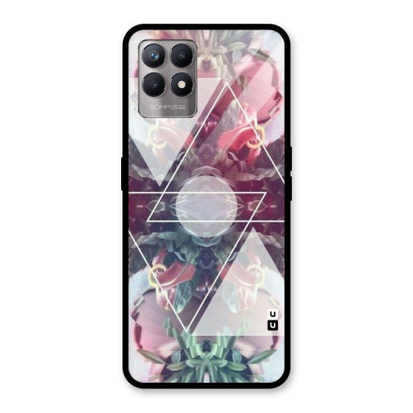 Floral Triangle Glass Back Case for Realme 8i