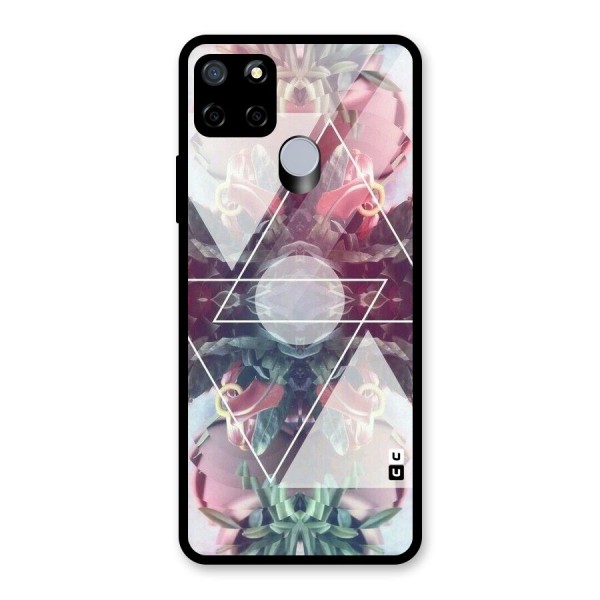 Floral Triangle Glass Back Case for Realme C15