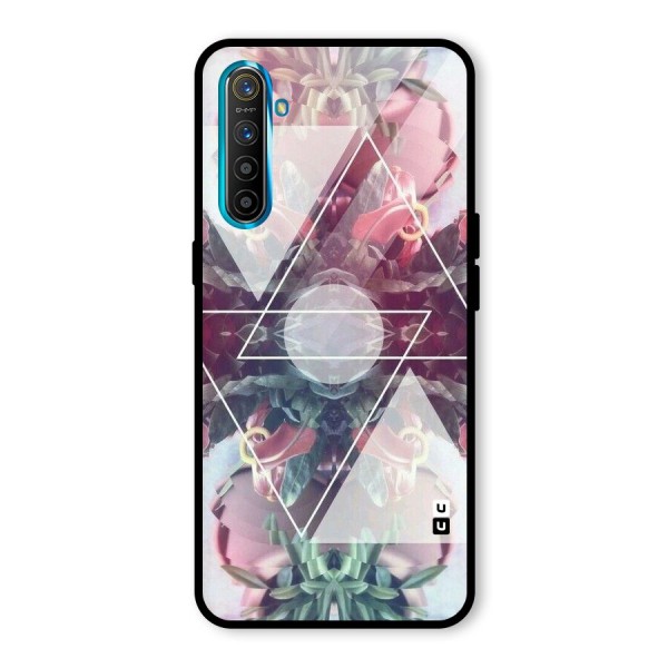 Floral Triangle Glass Back Case for Realme XT