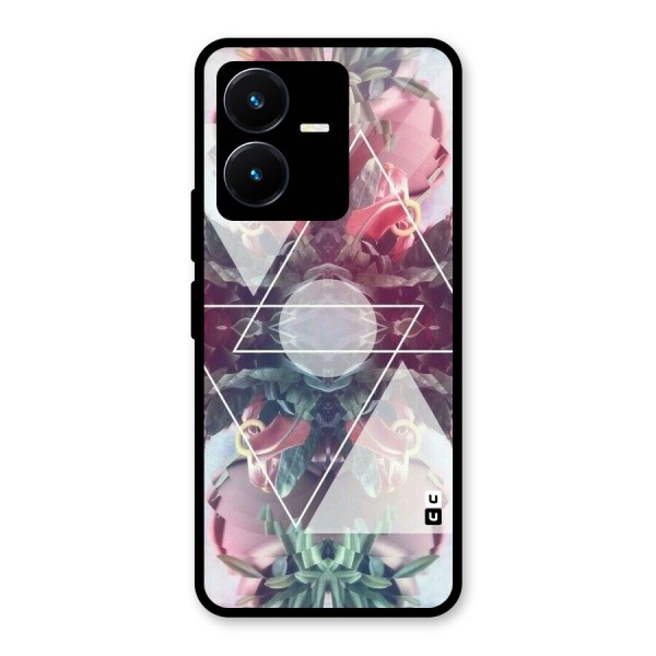 Floral Triangle Glass Back Case for Vivo Y22