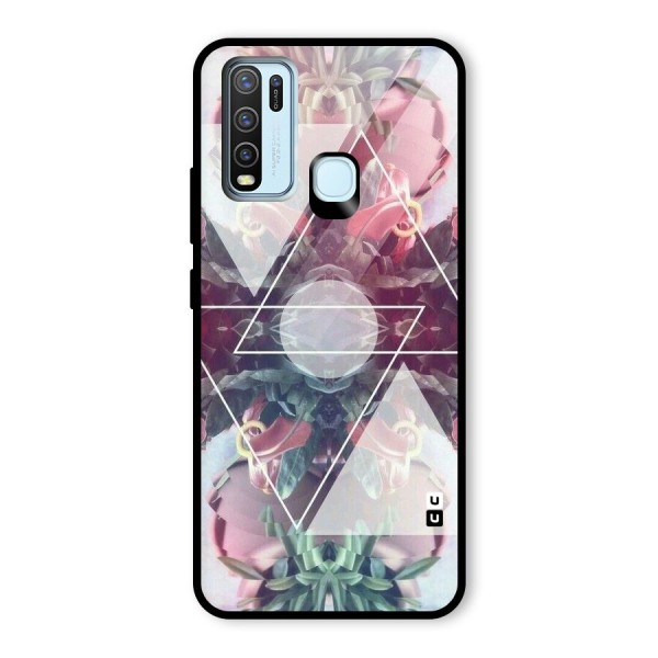 Floral Triangle Glass Back Case for Vivo Y30