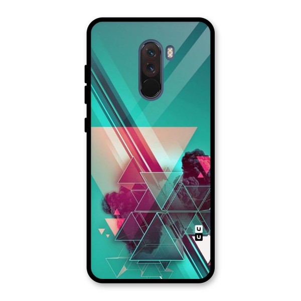 Floroscent Abstract Glass Back Case for Poco F1