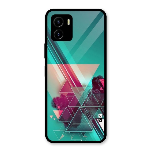 Floroscent Abstract Glass Back Case for Vivo Y15s