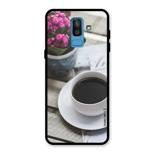 Flower And Blend Glass Back Case for Galaxy J8