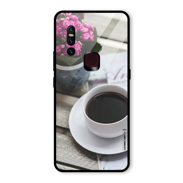 Flower And Blend Glass Back Case for Vivo V15