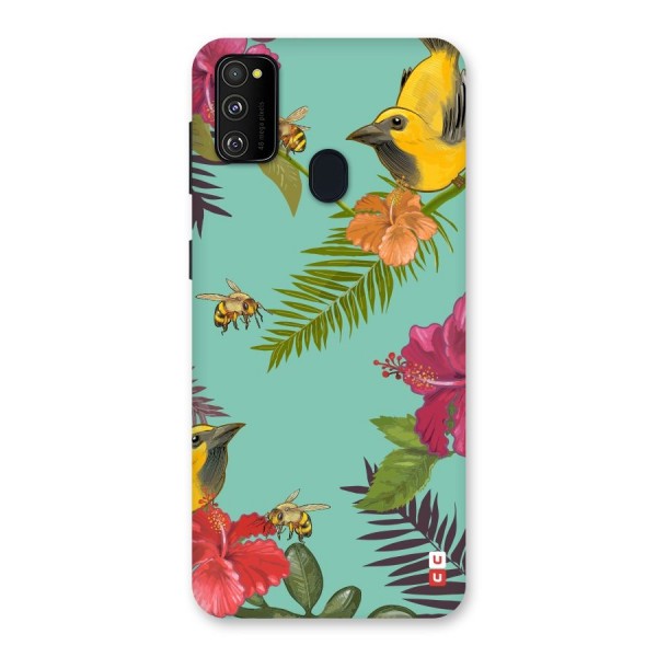 Flower Bird and Bee Back Case for Galaxy M21