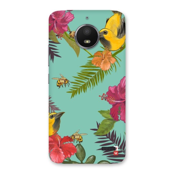 Flower Bird and Bee Back Case for Moto E4