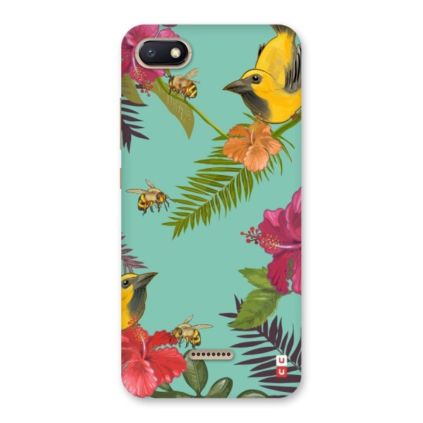 Flower Bird and Bee Back Case for Redmi 6A