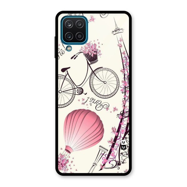 Flower Clipart Design Glass Back Case for Galaxy A12