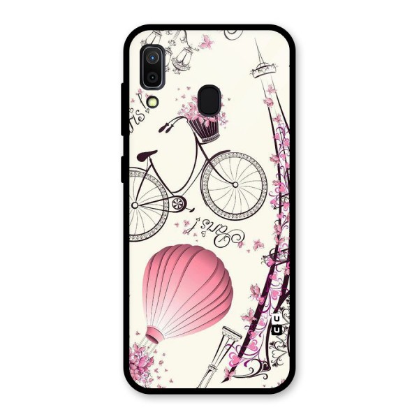 Flower Clipart Design Glass Back Case for Galaxy A30