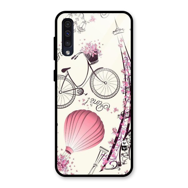 Flower Clipart Design Glass Back Case for Galaxy A50s