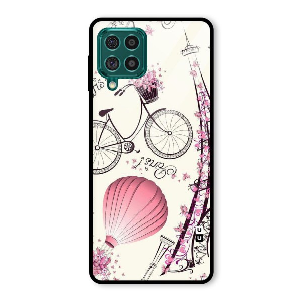 Flower Clipart Design Glass Back Case for Galaxy F62