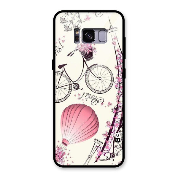 Flower Clipart Design Glass Back Case for Galaxy S8