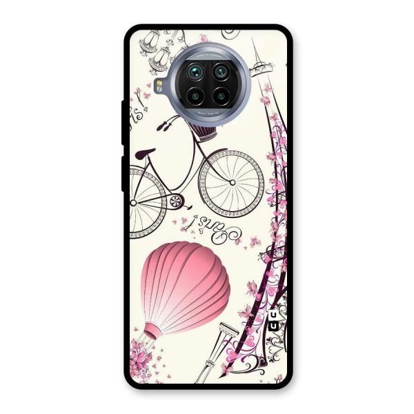 Flower Clipart Design Glass Back Case for Mi 10i