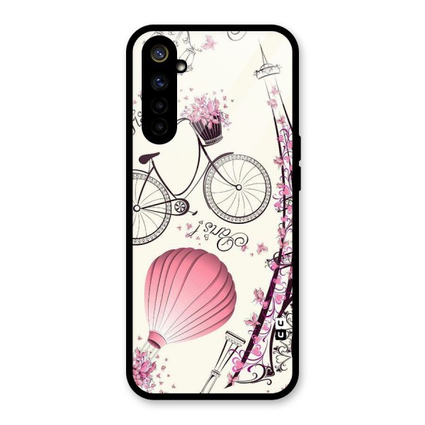 Flower Clipart Design Glass Back Case for Realme 6