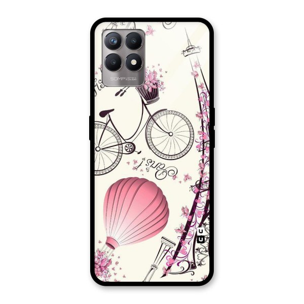 Flower Clipart Design Glass Back Case for Realme 8i