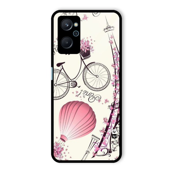 Flower Clipart Design Glass Back Case for Realme 9i