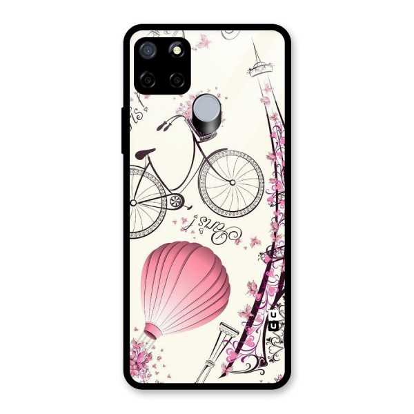 Flower Clipart Design Glass Back Case for Realme C15