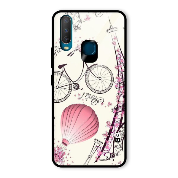 Flower Clipart Design Glass Back Case for Vivo Y12