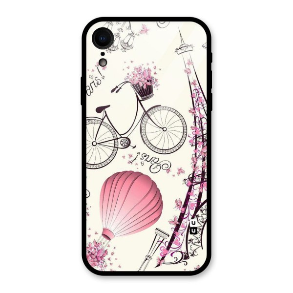 Flower Clipart Design Glass Back Case for XR