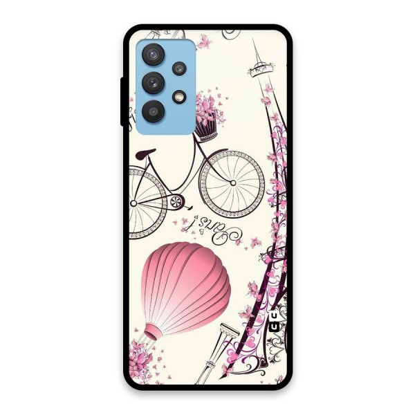 Flower Clipart Glass Back Case for Galaxy M32 5G