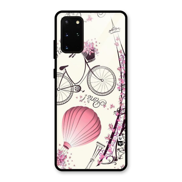 Flower Clipart Glass Back Case for Galaxy S20 Plus