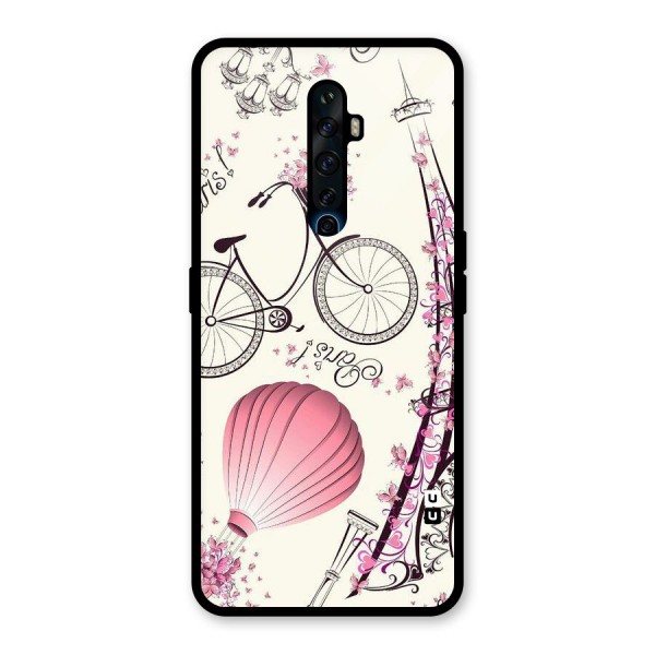 Flower Clipart Glass Back Case for Oppo Reno2 Z