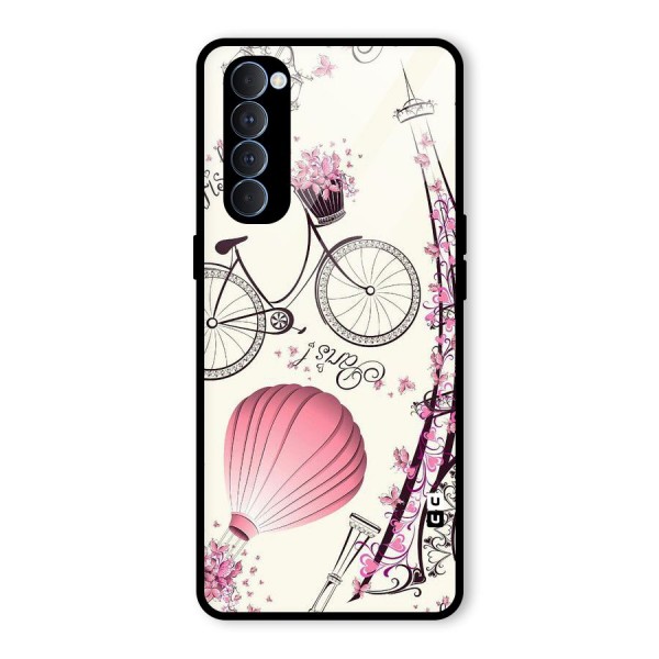 Flower Clipart Glass Back Case for Oppo Reno4 Pro