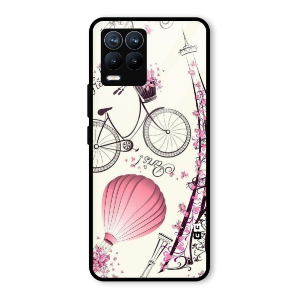 Flower Clipart Glass Back Case for Realme 8 Pro