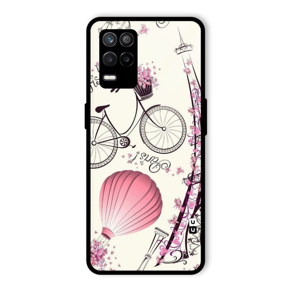 Flower Clipart Glass Back Case for Realme 9 5G