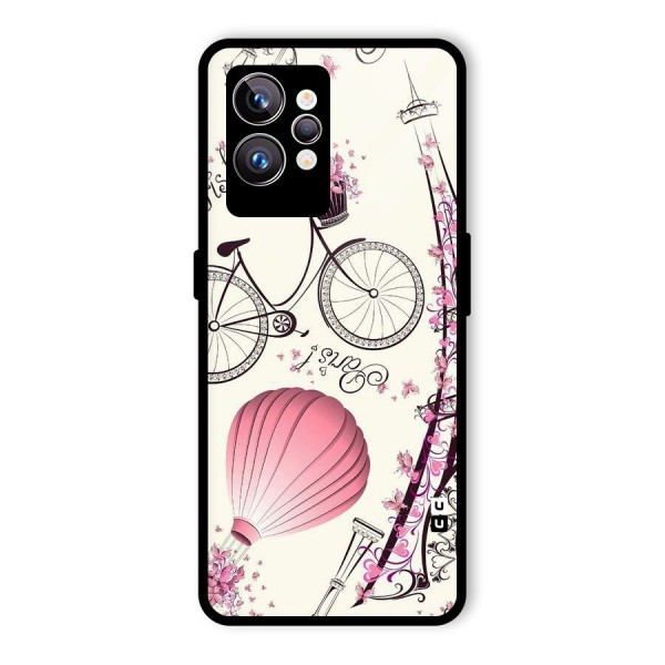 Flower Clipart Glass Back Case for Realme GT2 Pro